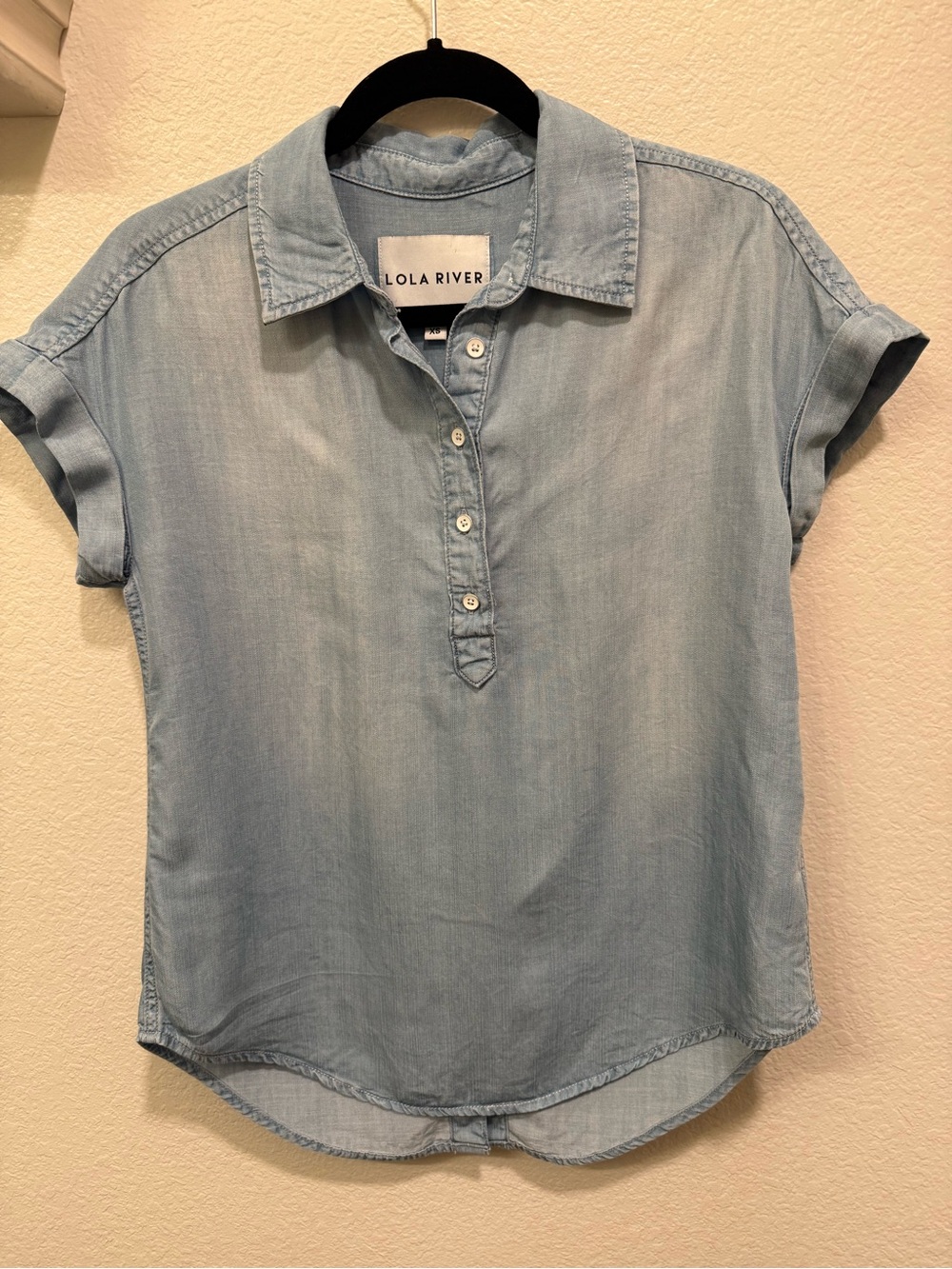 Lola River Light Blue Denim Shirt-Style Blouse